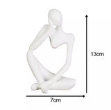 3pc Thinking Man Statue Figurine Set - White